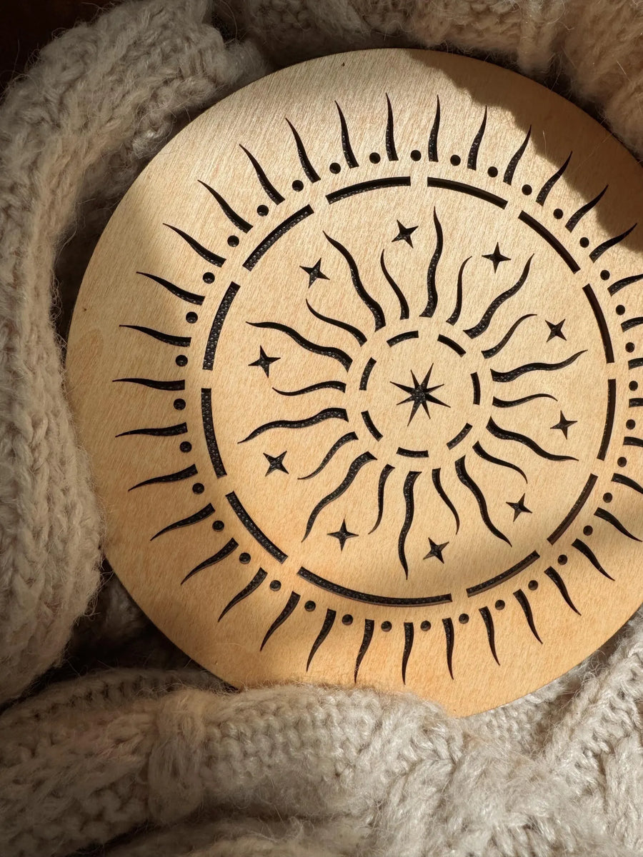 Wooden Star Rain Disk - 8”