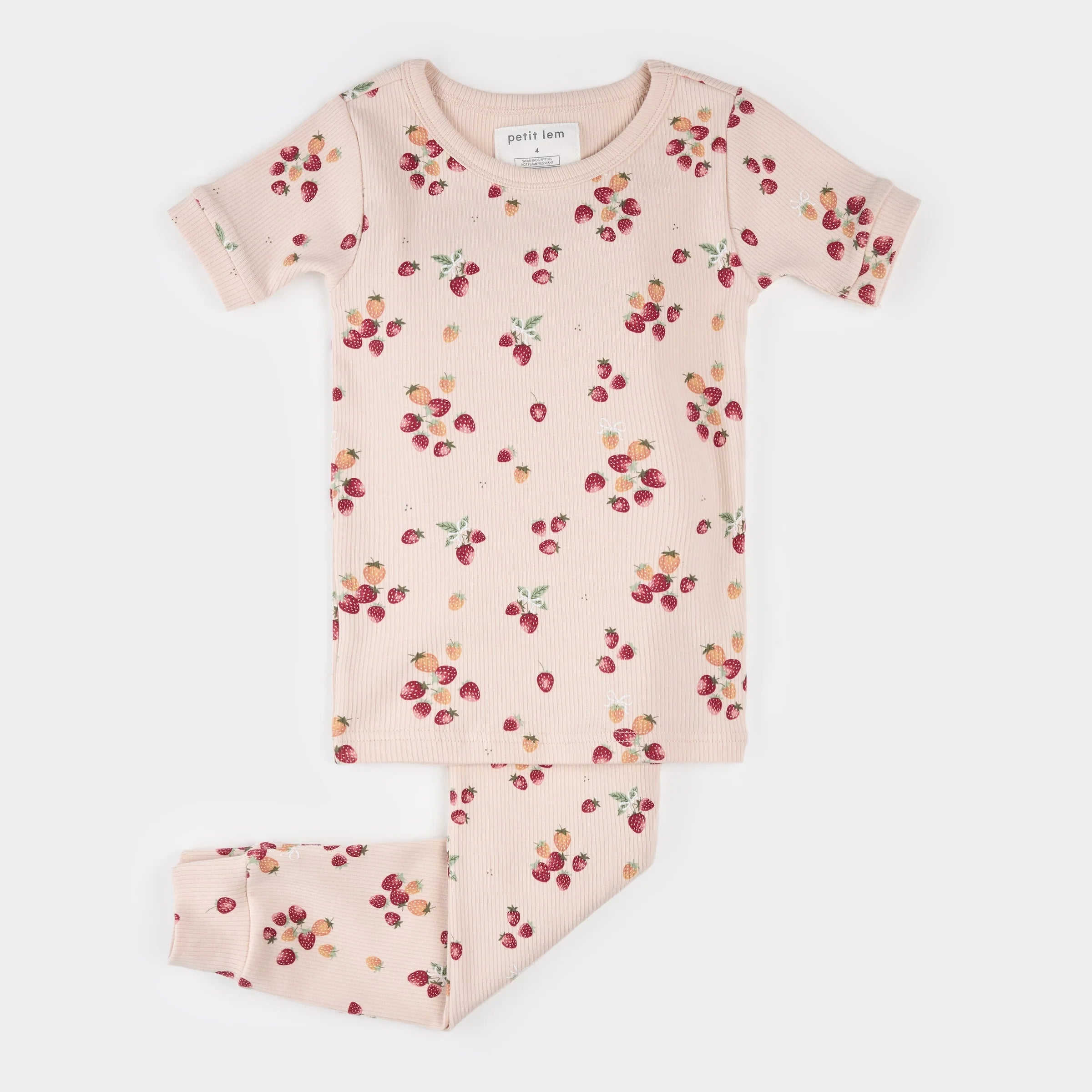 Strawberries Ribbed Pajama Set