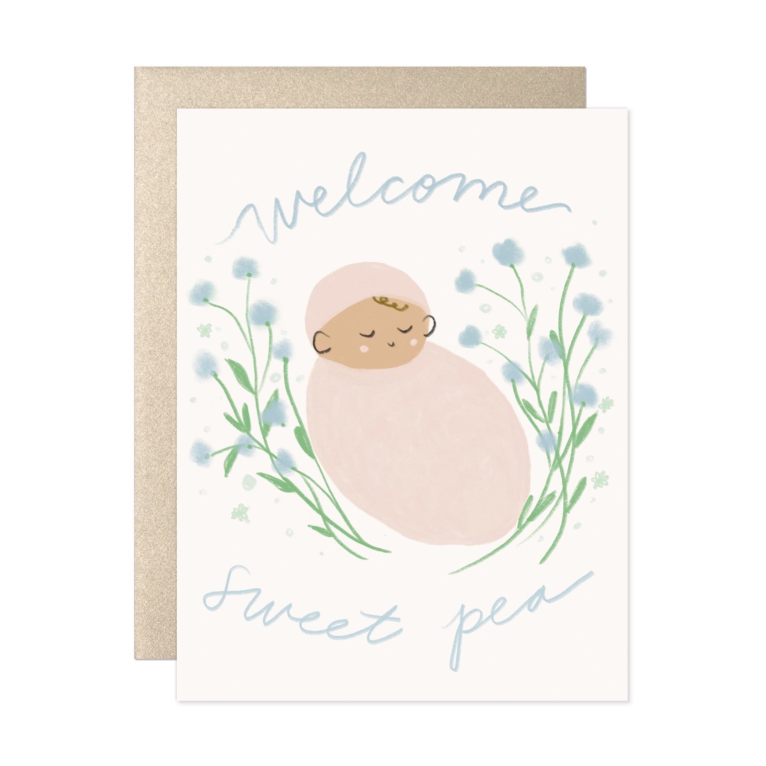 Welcome Sweet Pea Card
