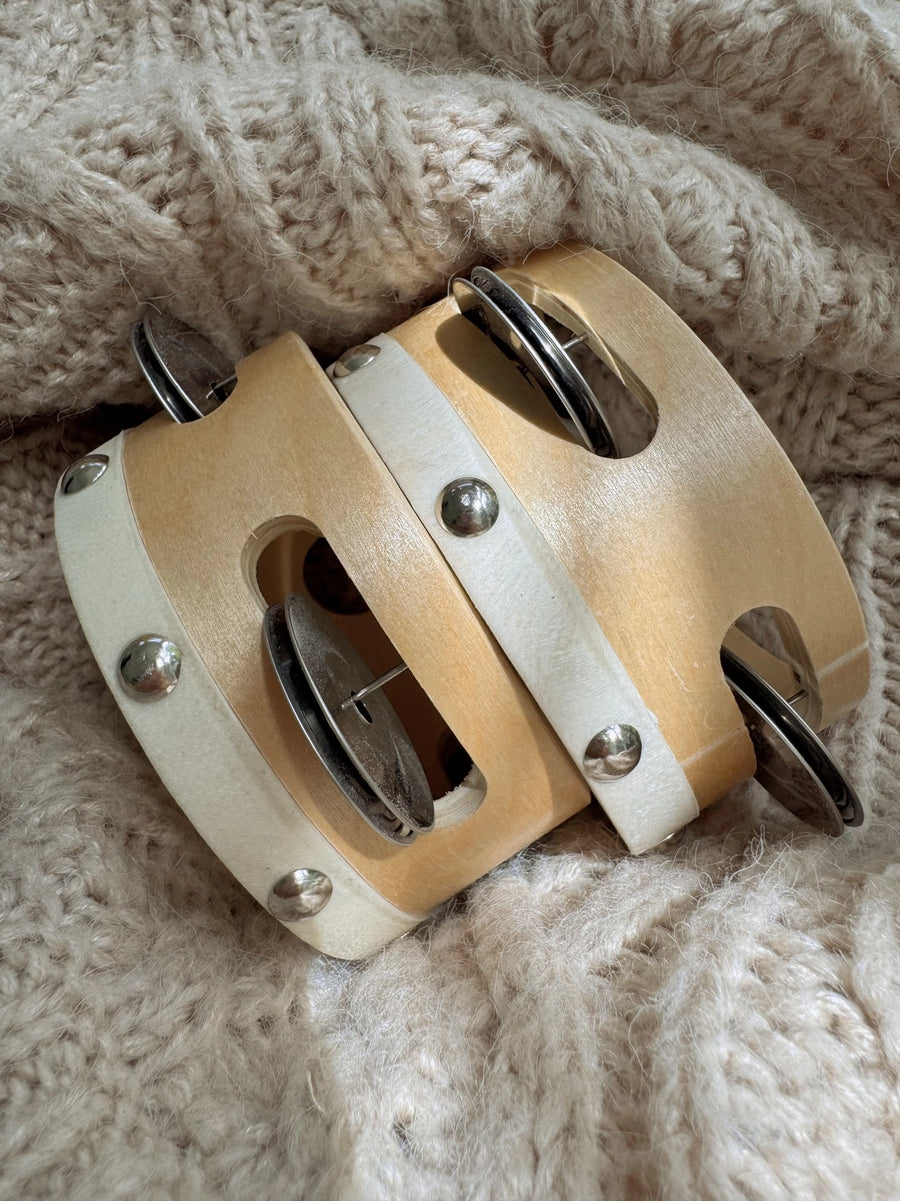 Wooden Tambourine with Goat Skin Drum