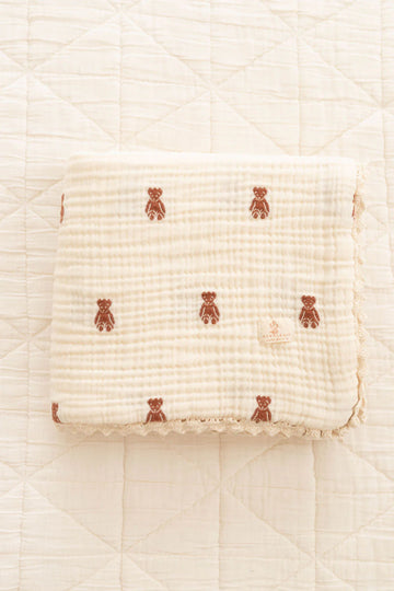 Layered Gauze Blanket - Teddy