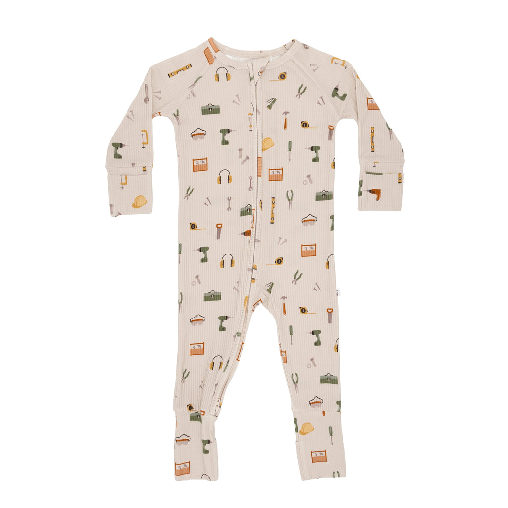 Tool Time Ribbed Zip Romper