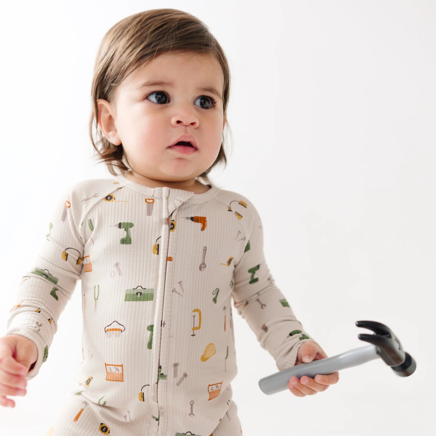 Tool Time Ribbed Zip Romper