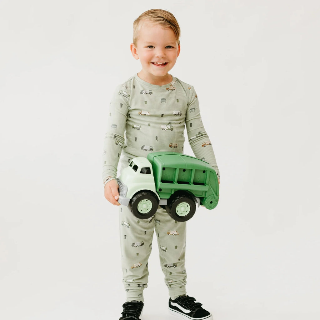 Trash Trucks Ribbed Two-Piece Set