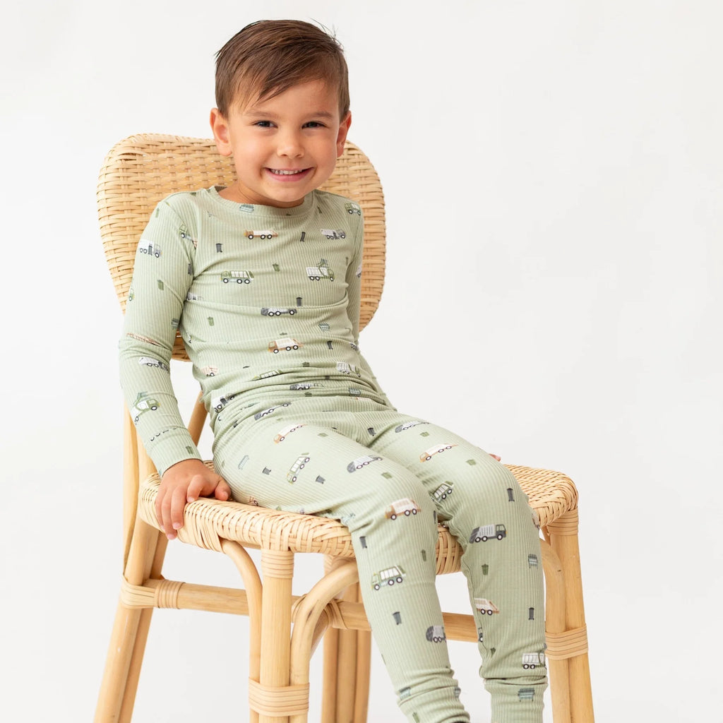 Trash Trucks Ribbed Two-Piece Set