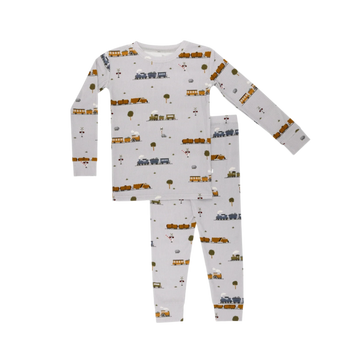 Trains Ribbed Two-Piece Set