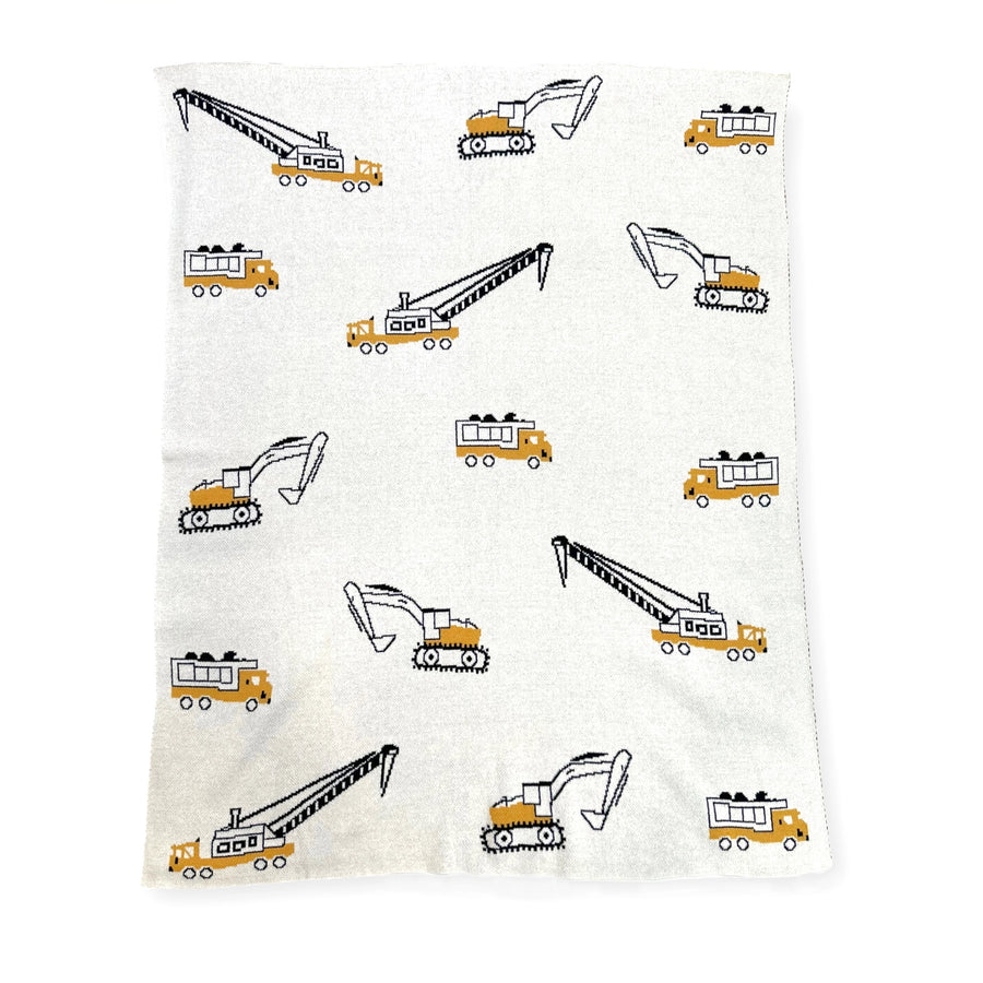 Organic Sweater Knit Blanket - Trucks