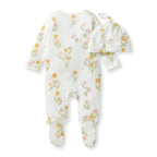 Organic Footie and Hat Set- Tulip Fields