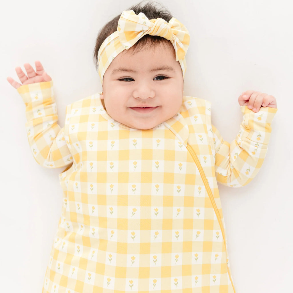 Yellow Tulip Gingham Sleep Sack (1.0 TOG)