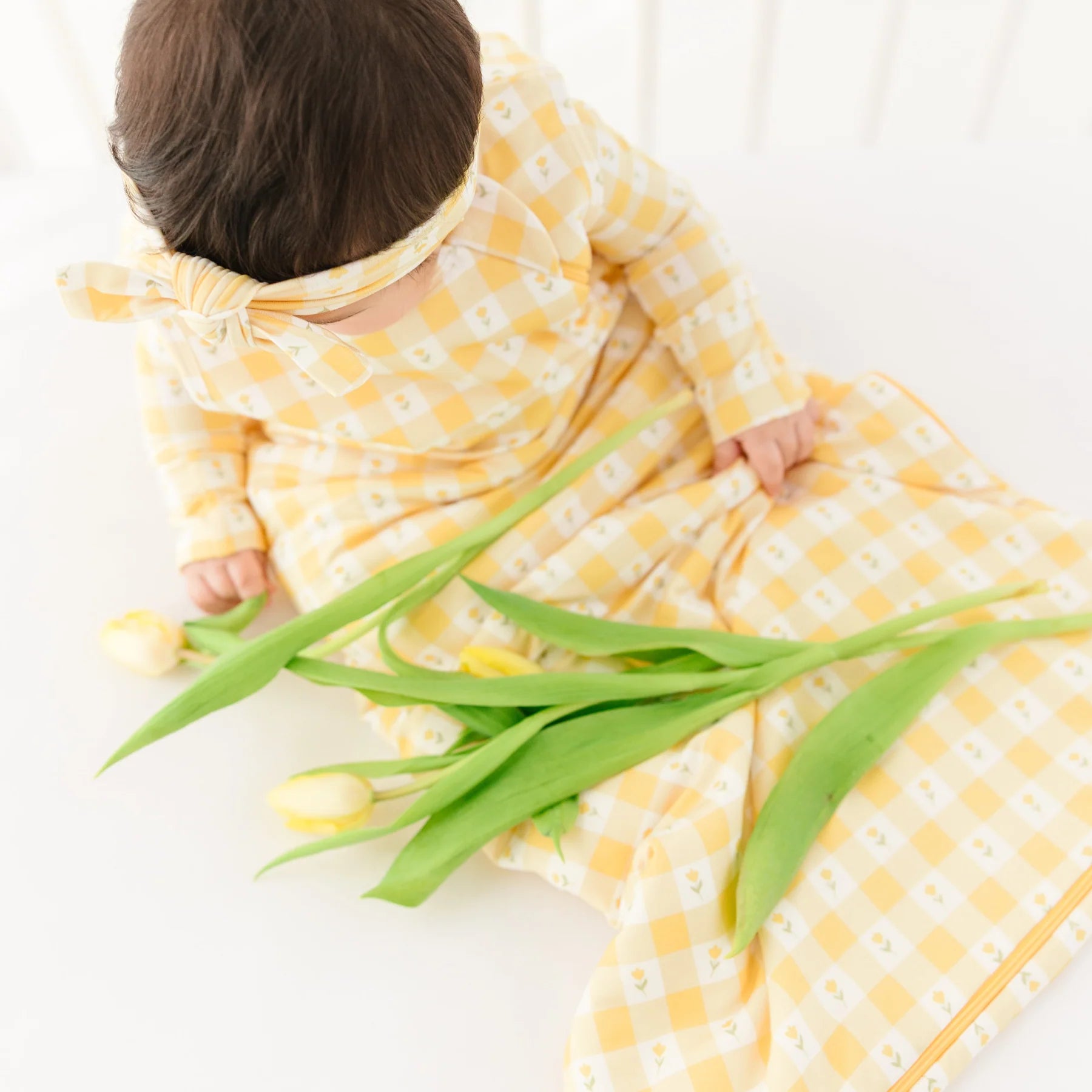 Yellow Tulip Gingham Sleep Sack (1.0 TOG)