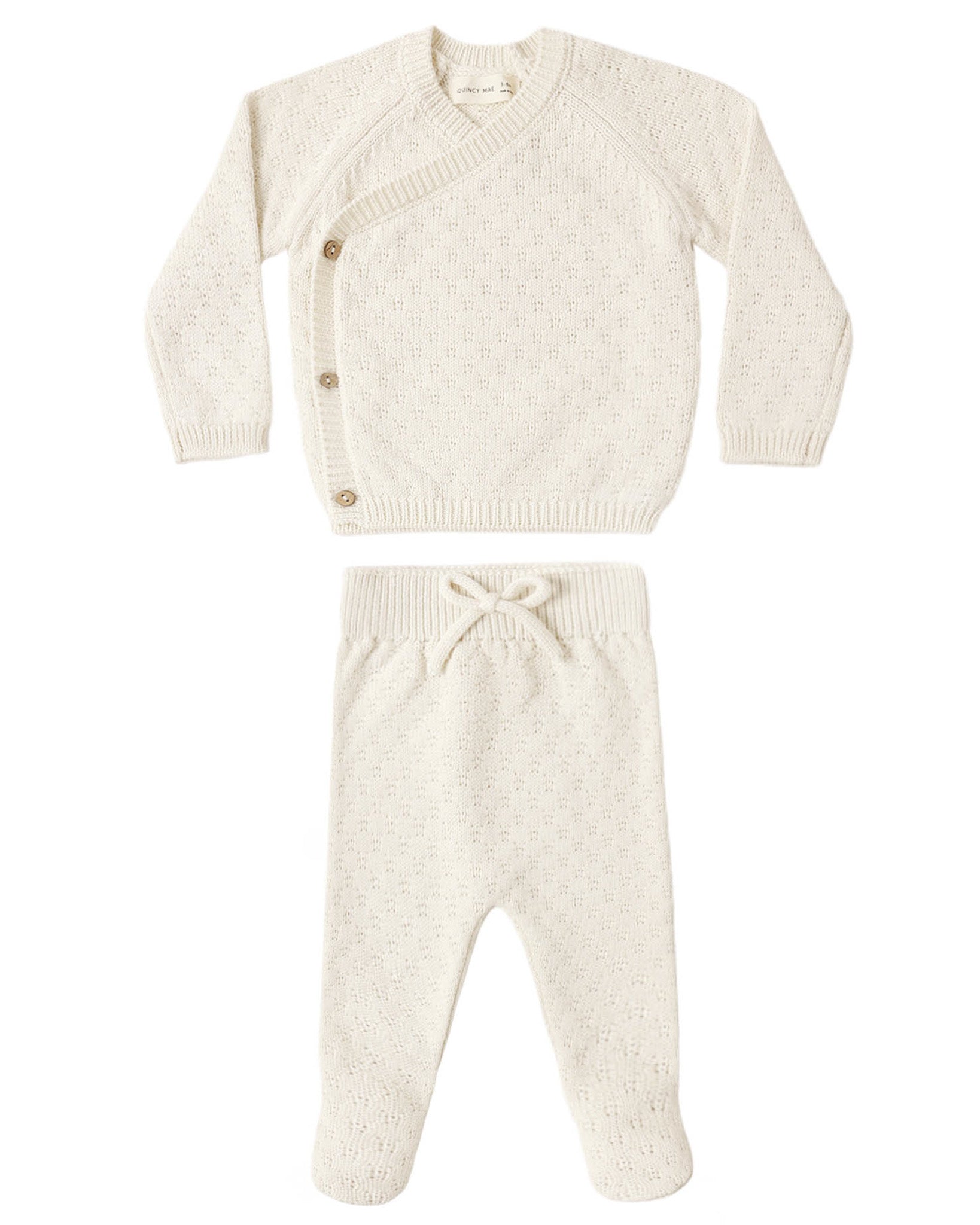 Natural Knit Wrap Top & Pant Set