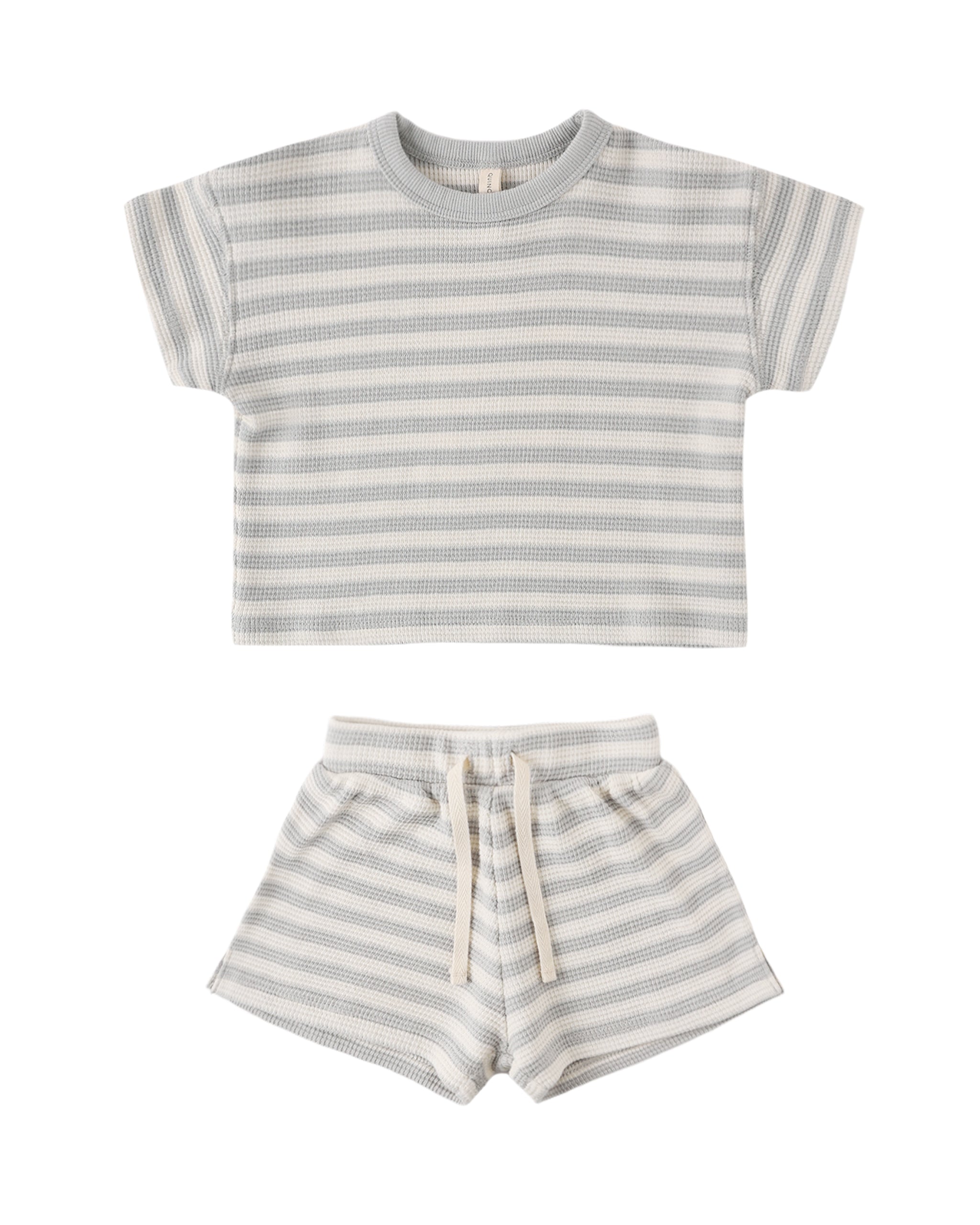 Sky Stripe Waffle Tee & Short Set
