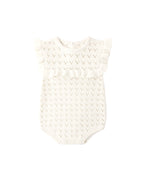 Natural Pointelle Ruffle Romper