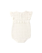 Natural Pointelle Ruffle Romper