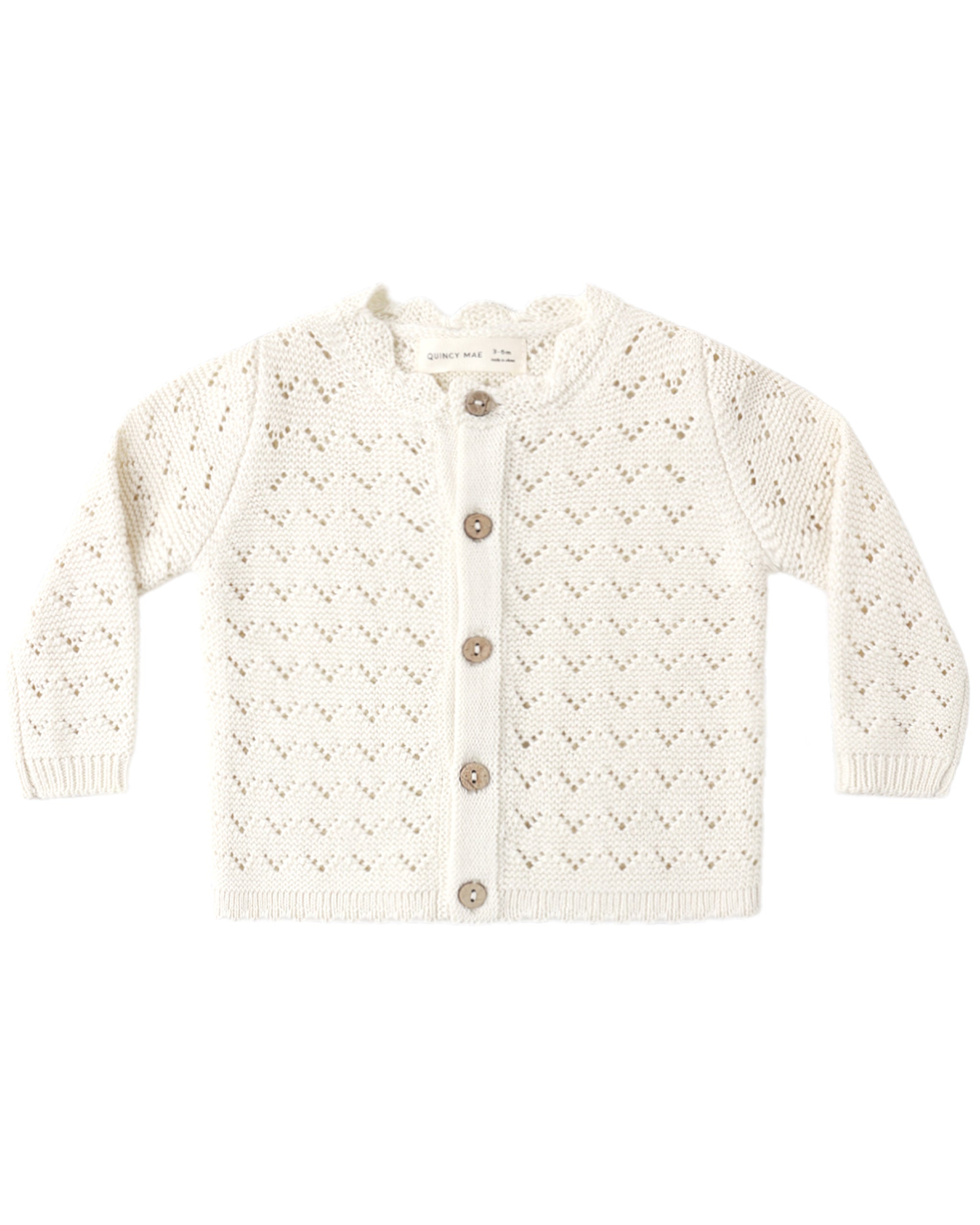 Natural Scalloped Cardigan