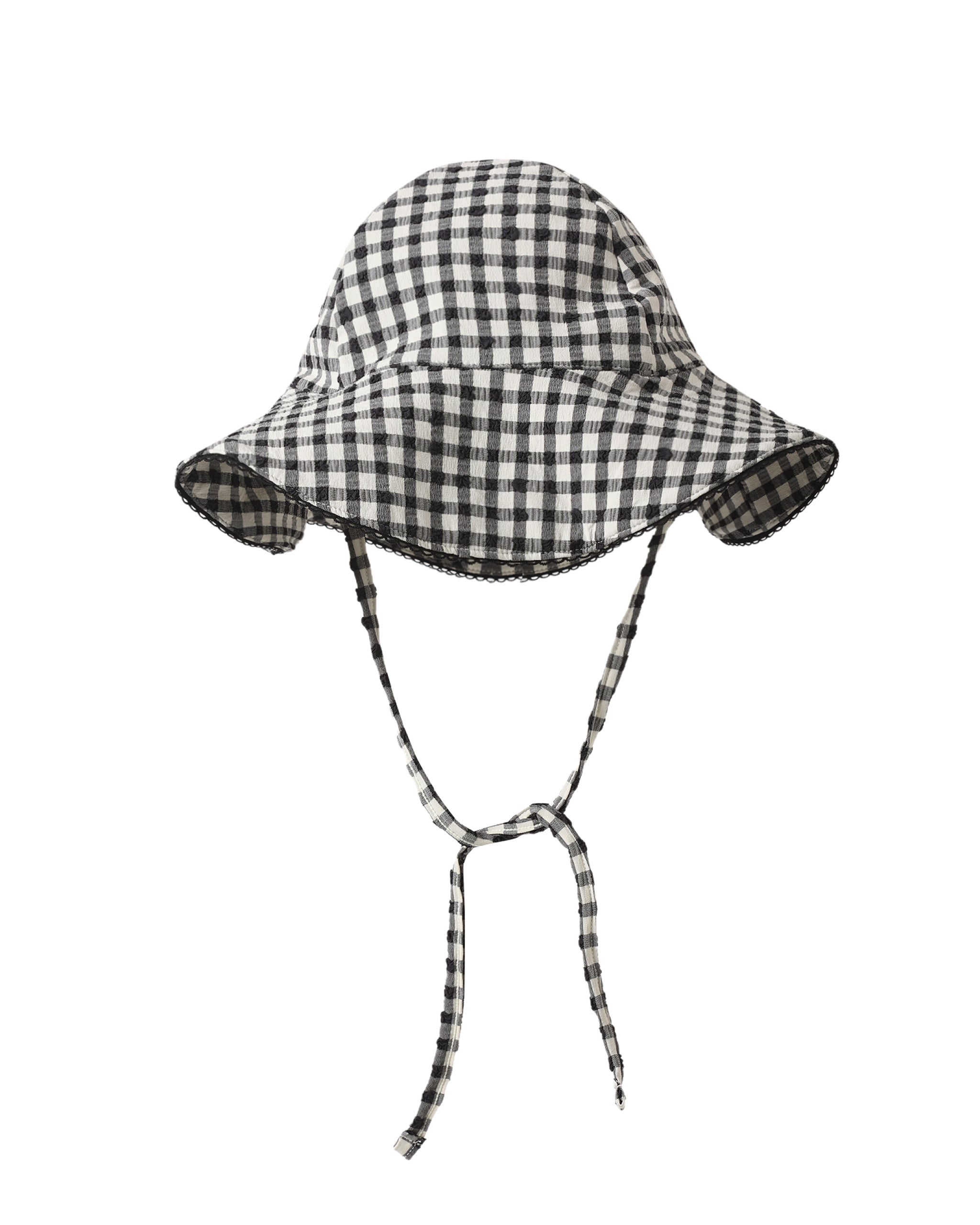 Black Gingham Swim Hat