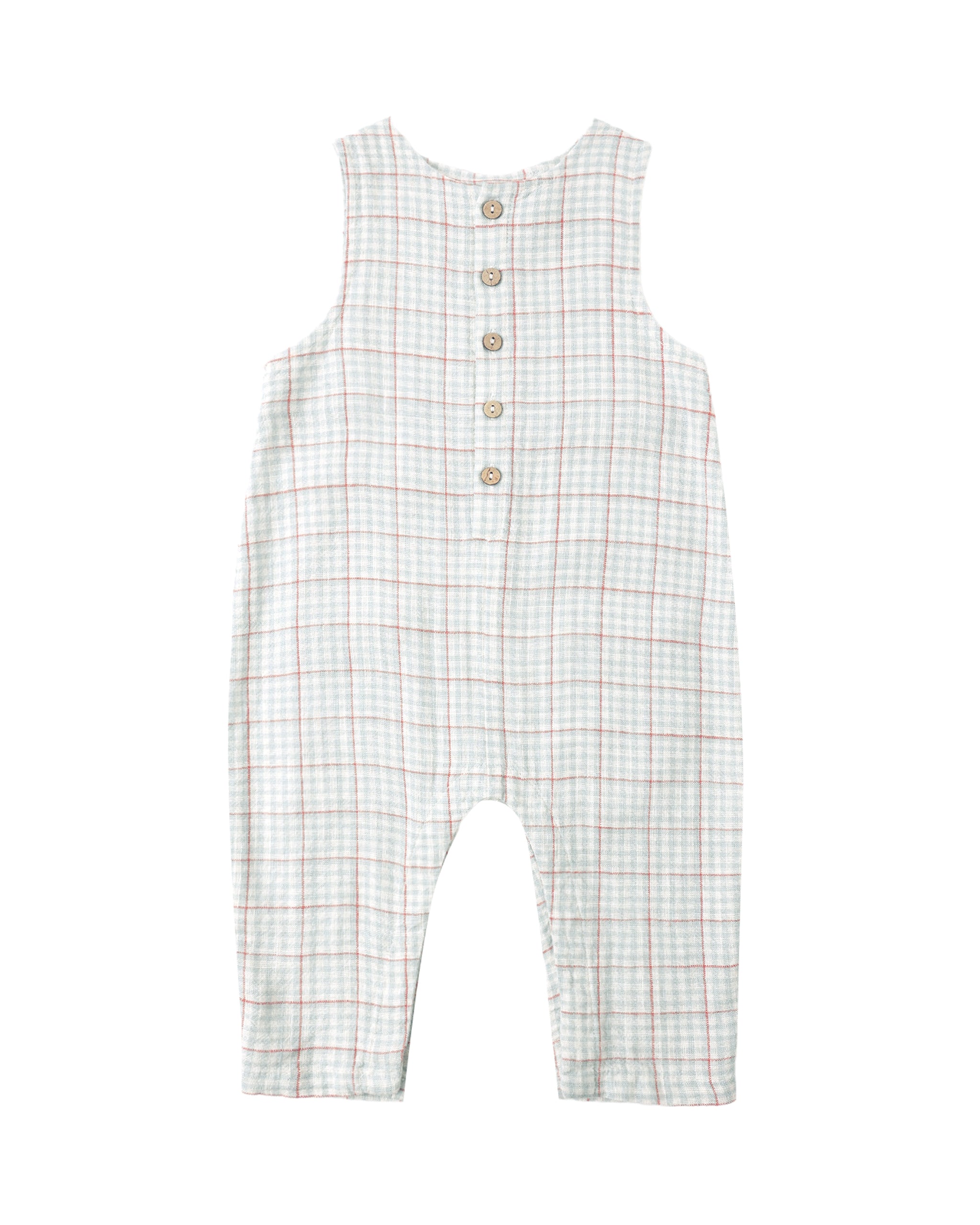 Light Blue Stripe Button Jumpsuit