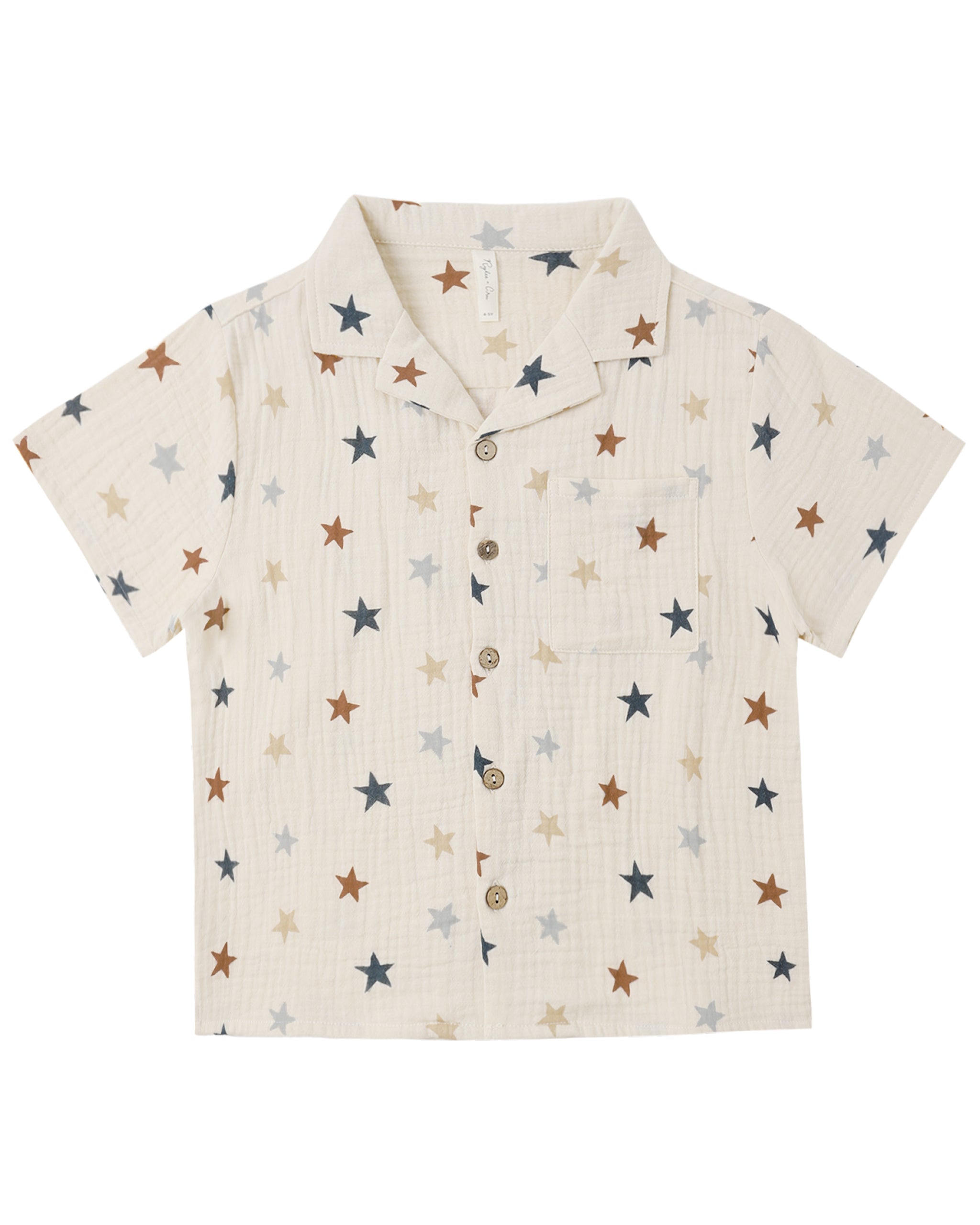 Stars Lapel Collared Shirt