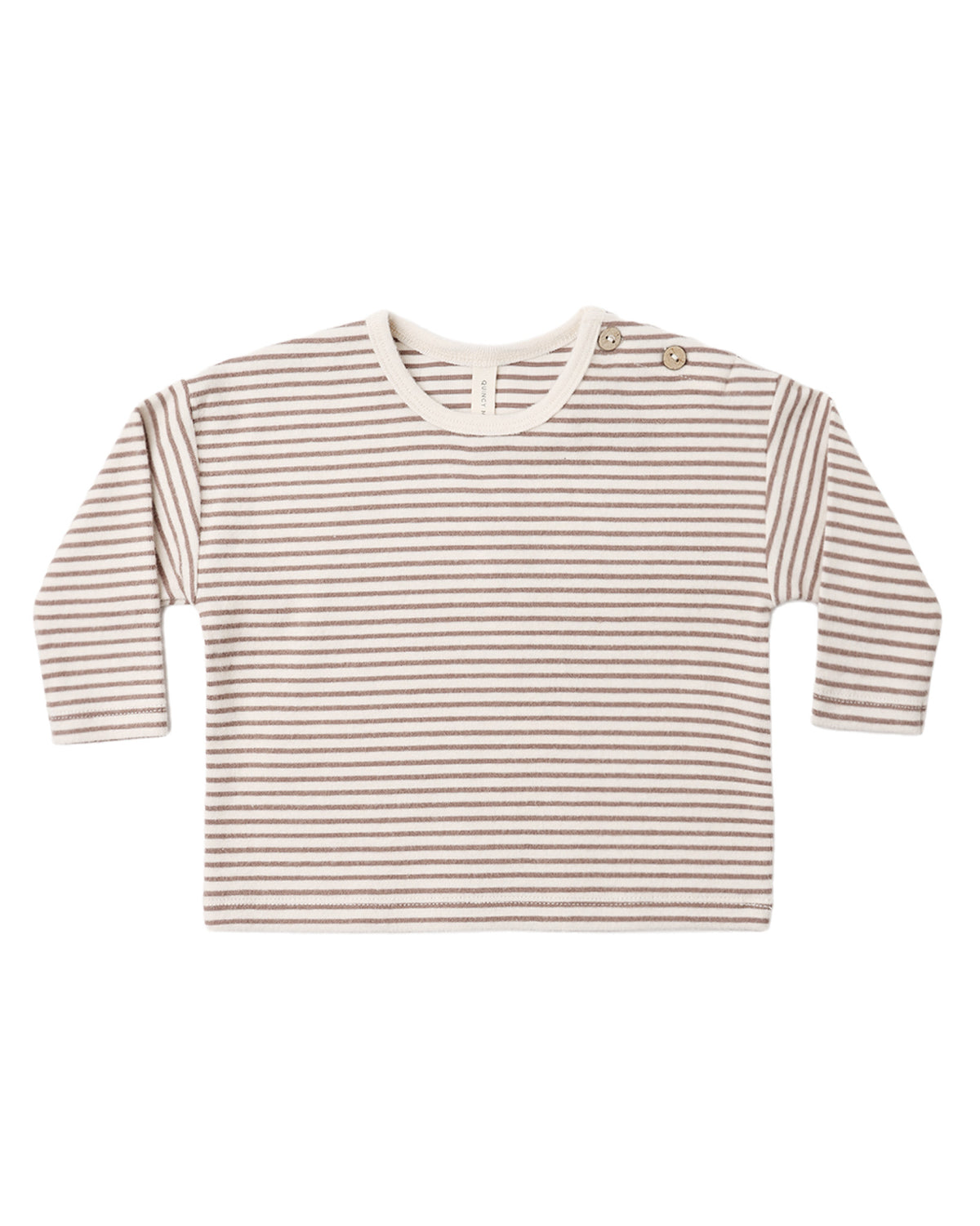 Cocoa Microstripe Long Sleeve Tee