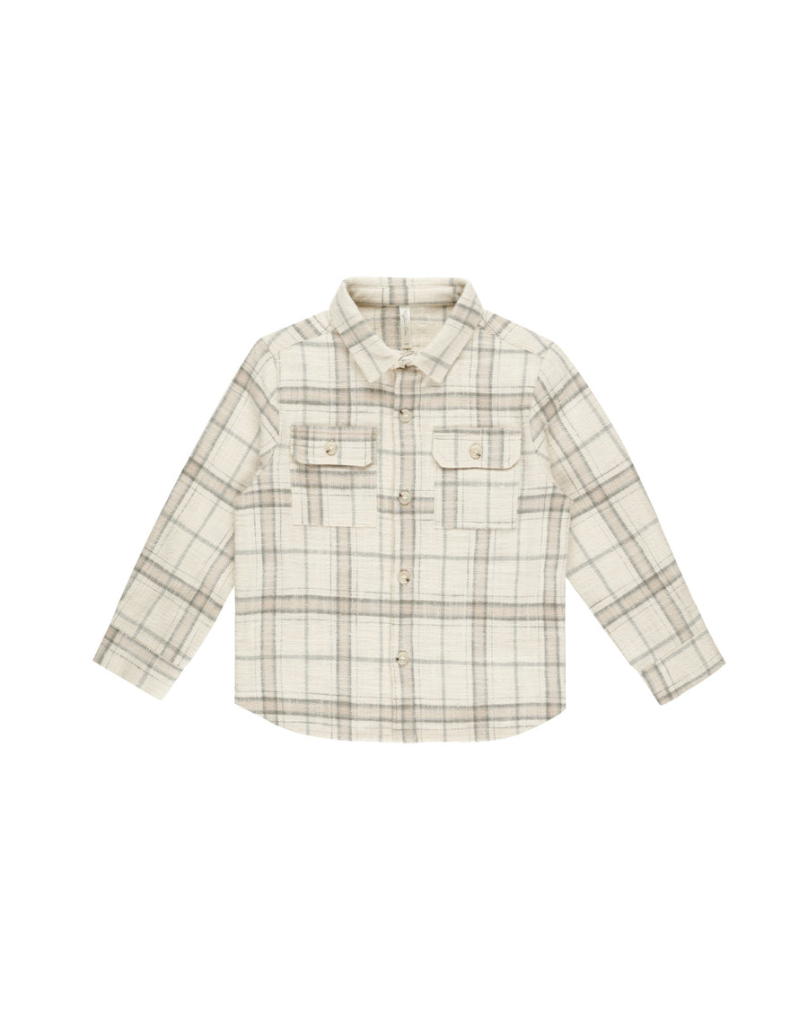 Rustic Plaid Long Sleeve Collared Shirt