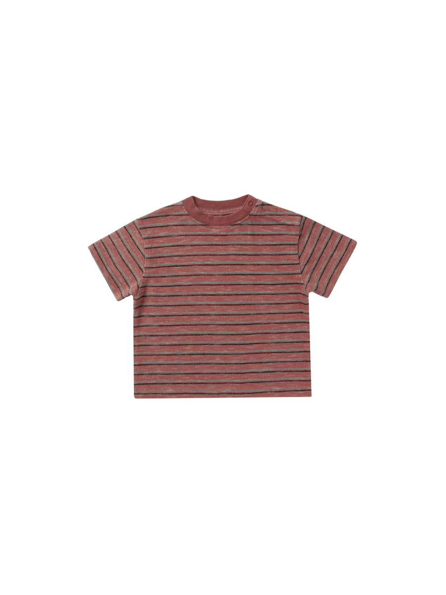 Red Multi-Stripe Relaxed Tee