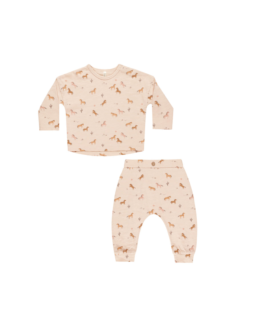 Horses Long Sleeve Tee & Pant Set