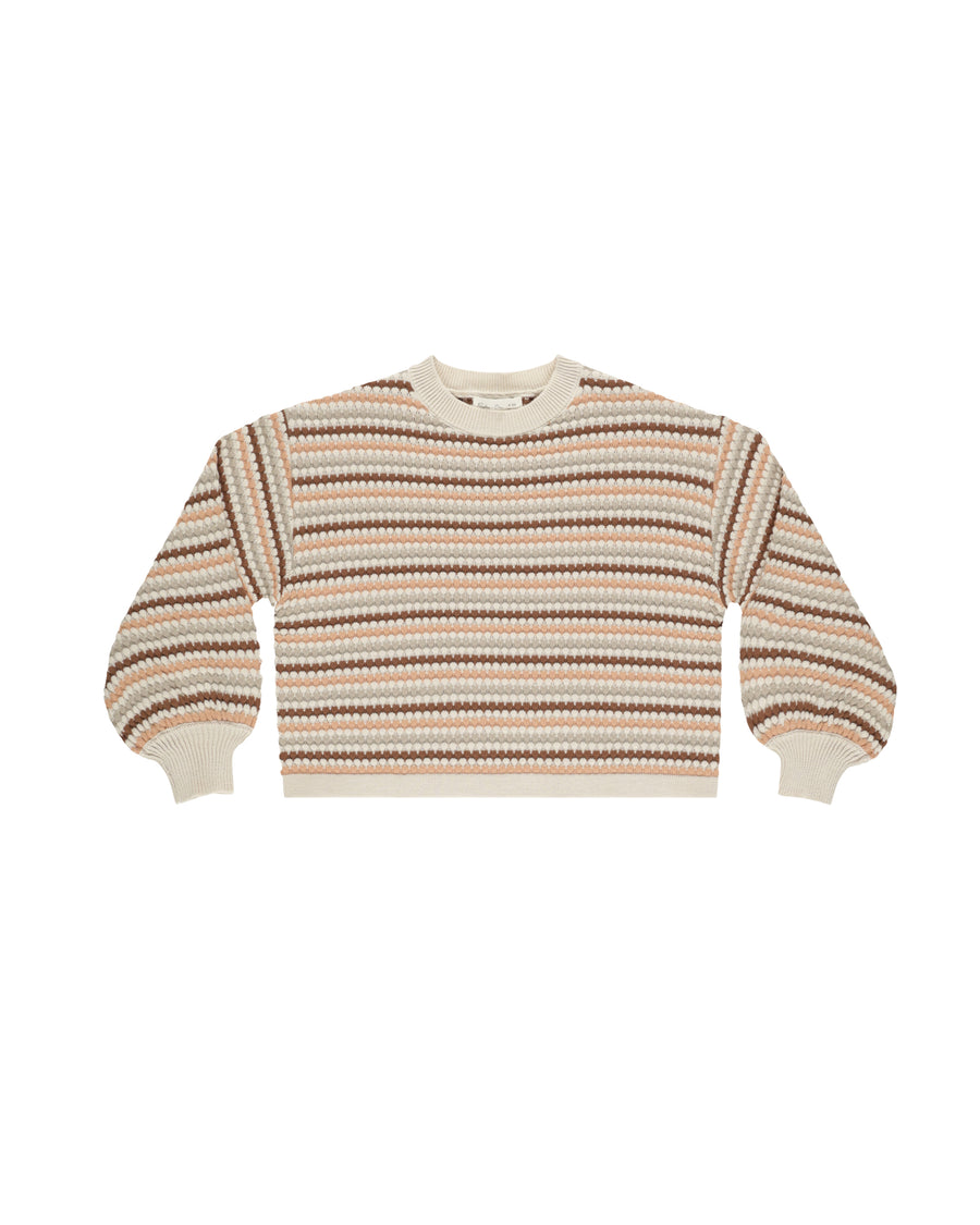 Honeycomb Stripe Boxy Crop Sweater