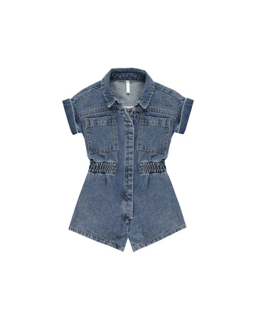 Indigo Utility Romper