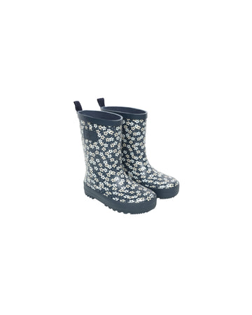 Blue Floral Rainboot