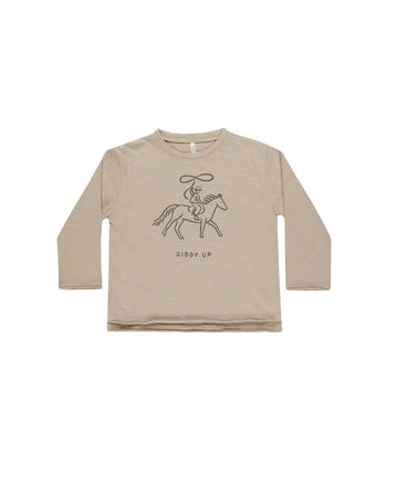 Giddy Up Raw Edge Long Sleeve Tee