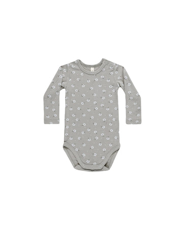 Blue Ditsy Bamboo Long Sleeve Bodysuit