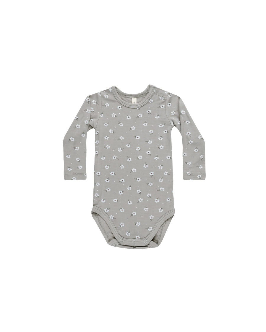 Blue Ditsy Bamboo Long Sleeve Bodysuit