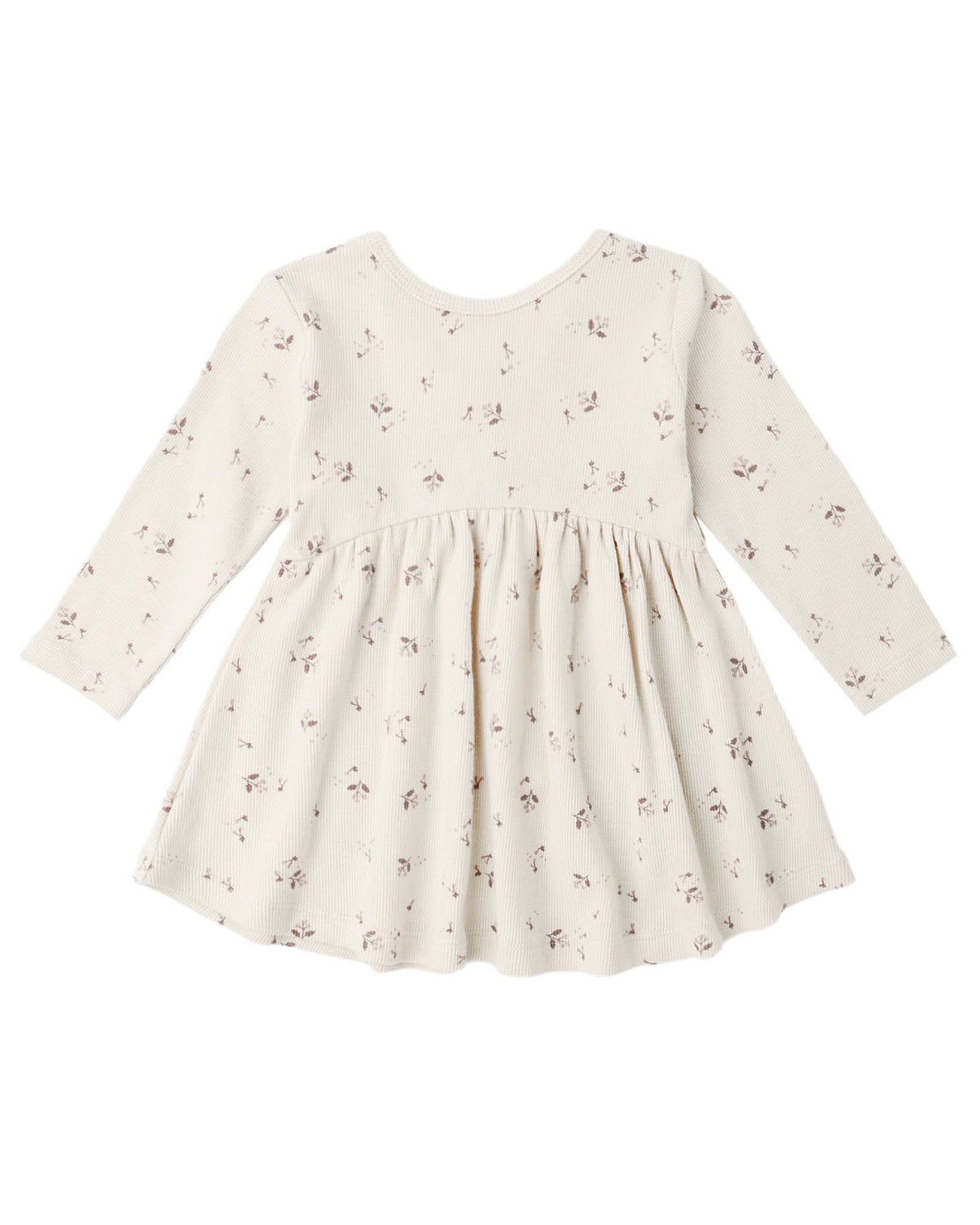 Fall Ditsy Ribbed Long Sleeve Dress