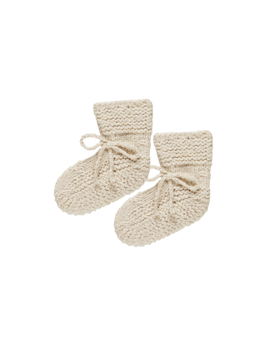 Speckled Natural Knit Booties