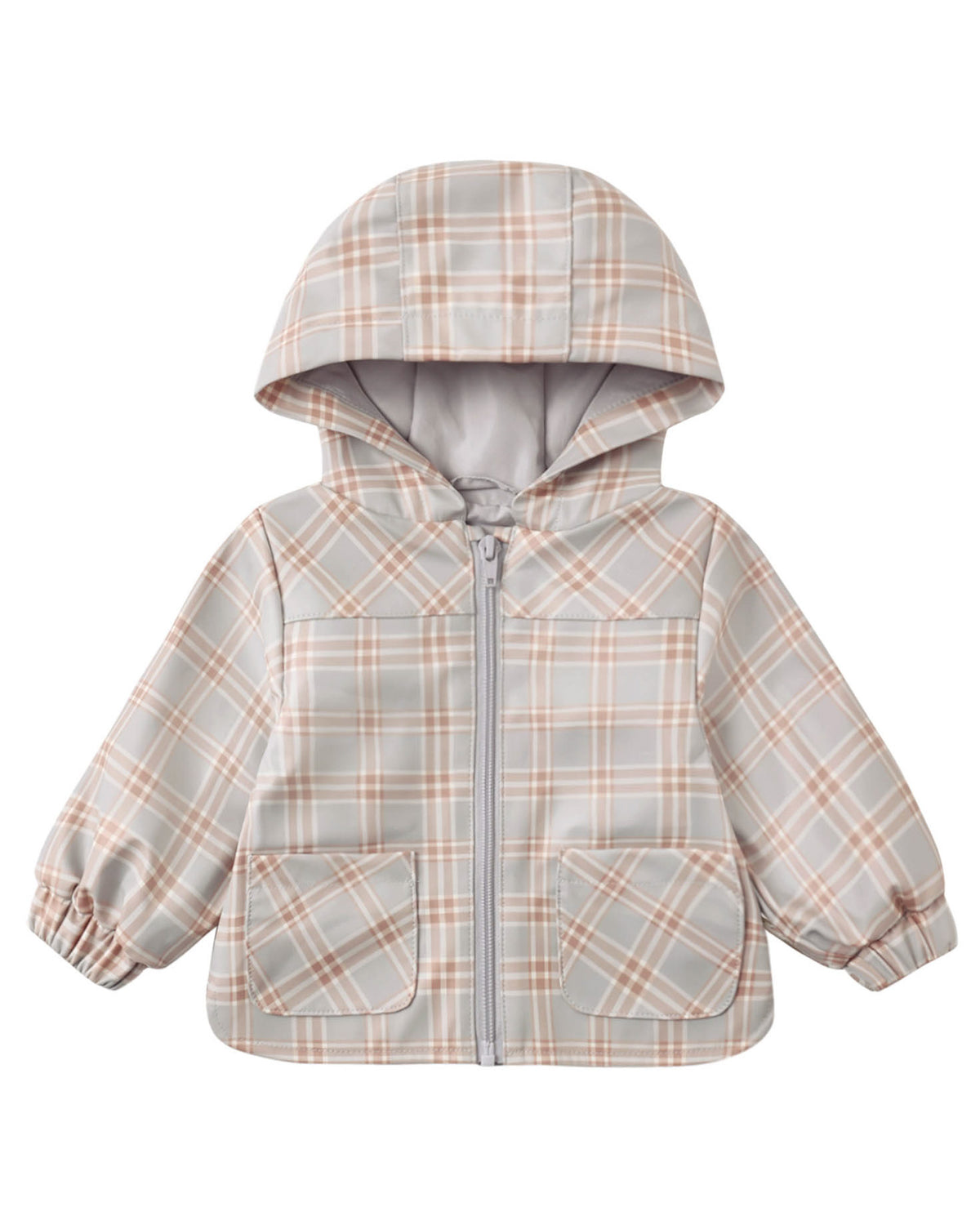Blue Plaid Rain Coat