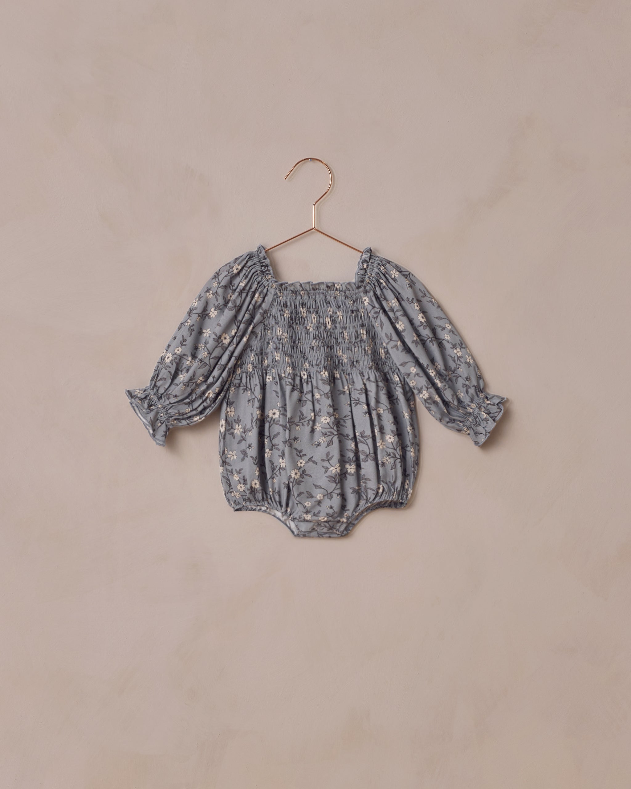 French Blue Floral Autumn Romper