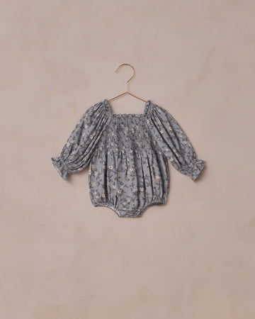 French Blue Floral Autumn Romper