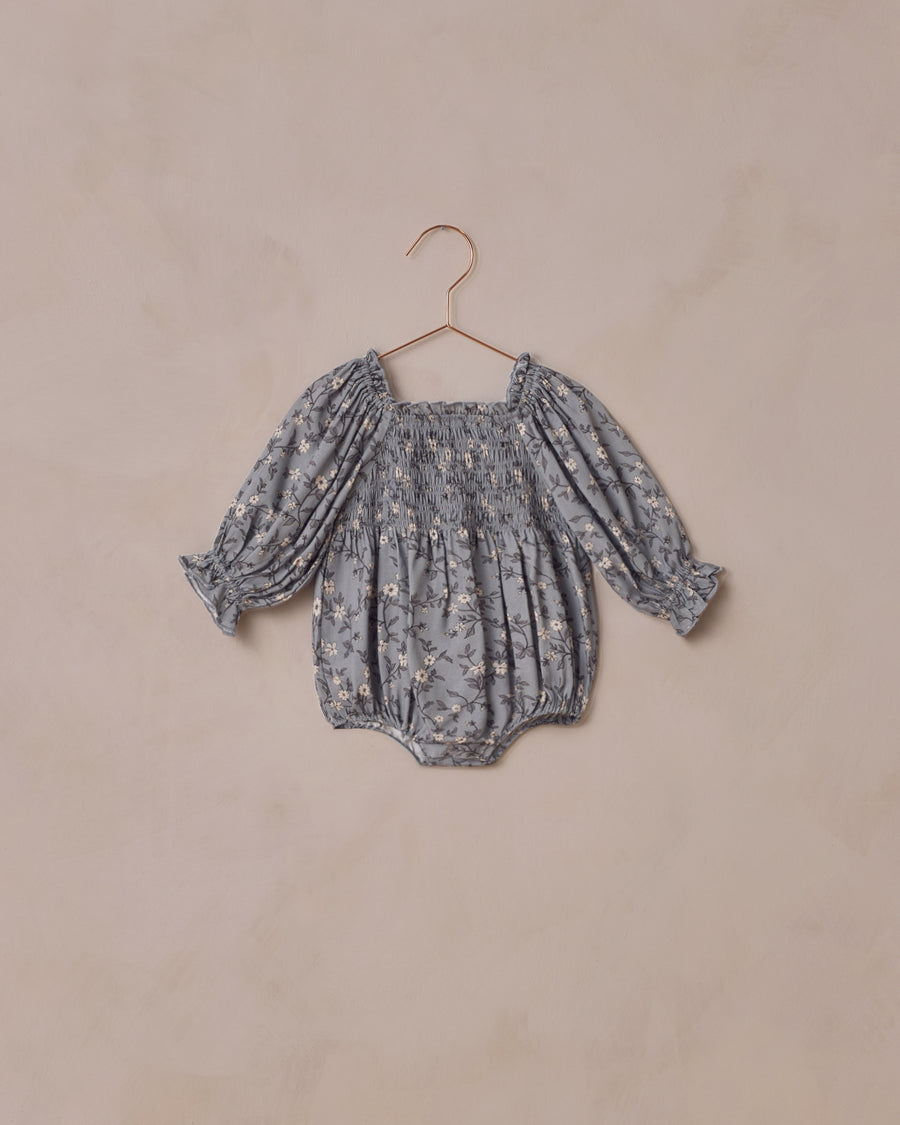French Blue Floral Autumn Romper