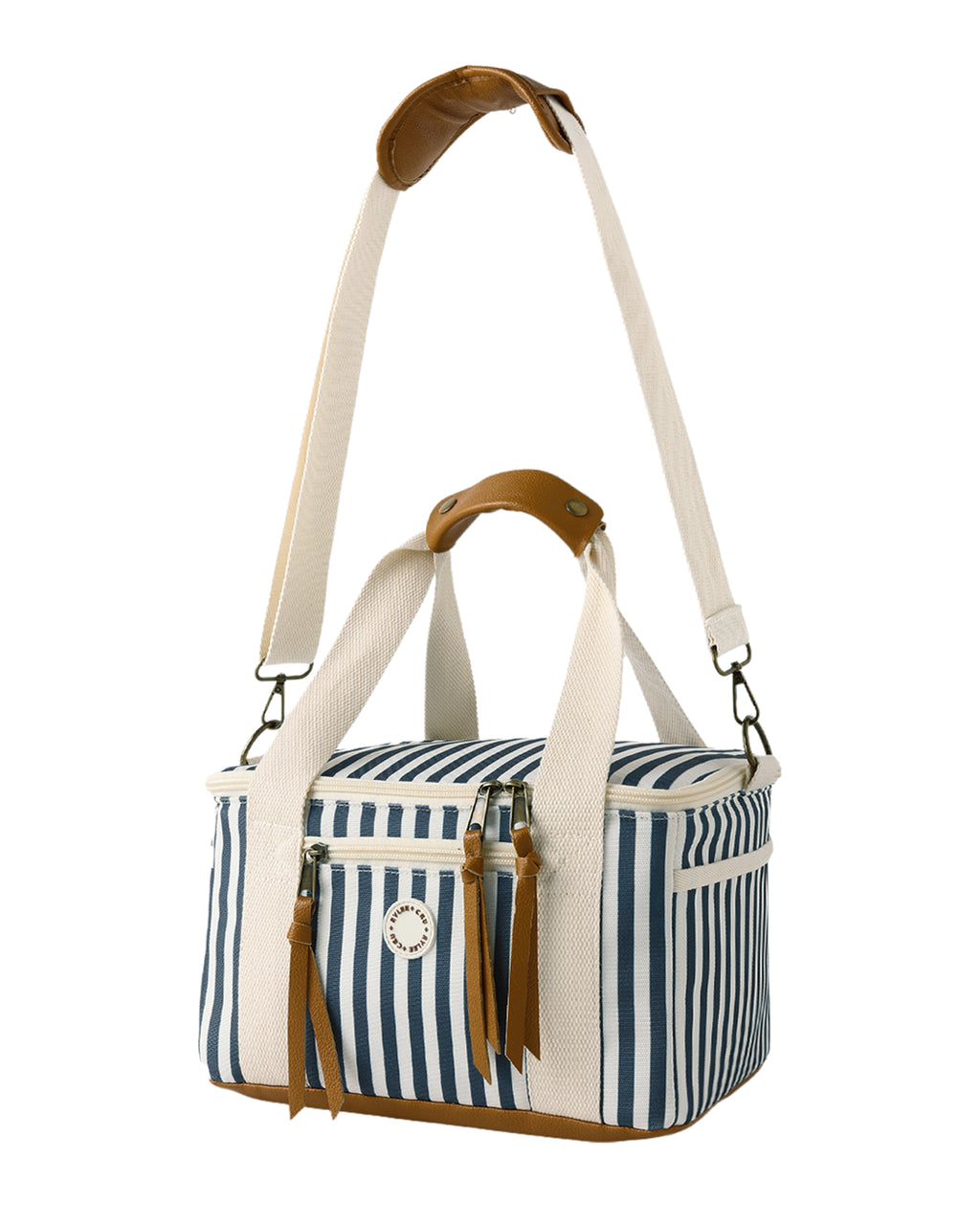 Navy Stripe Cooler Bag