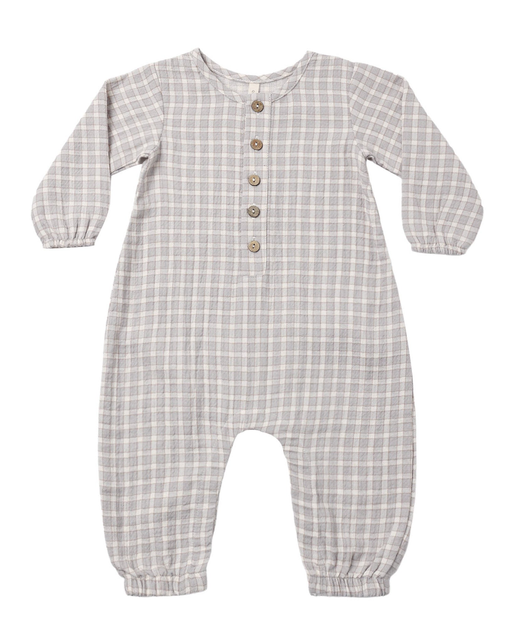 Blue Gingham Woven Jumpsuit
