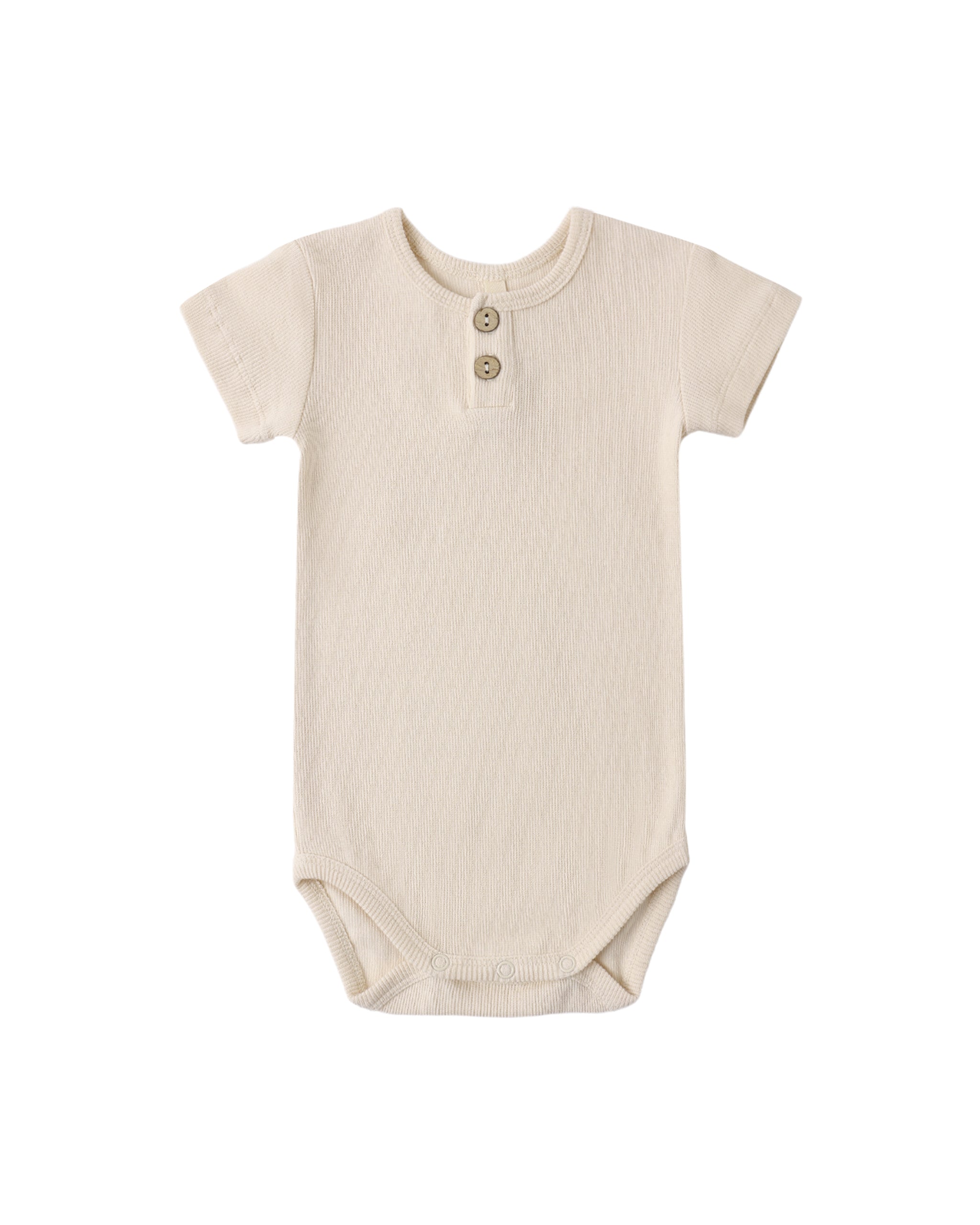 Ecru Ribbed Henley Bodysuit