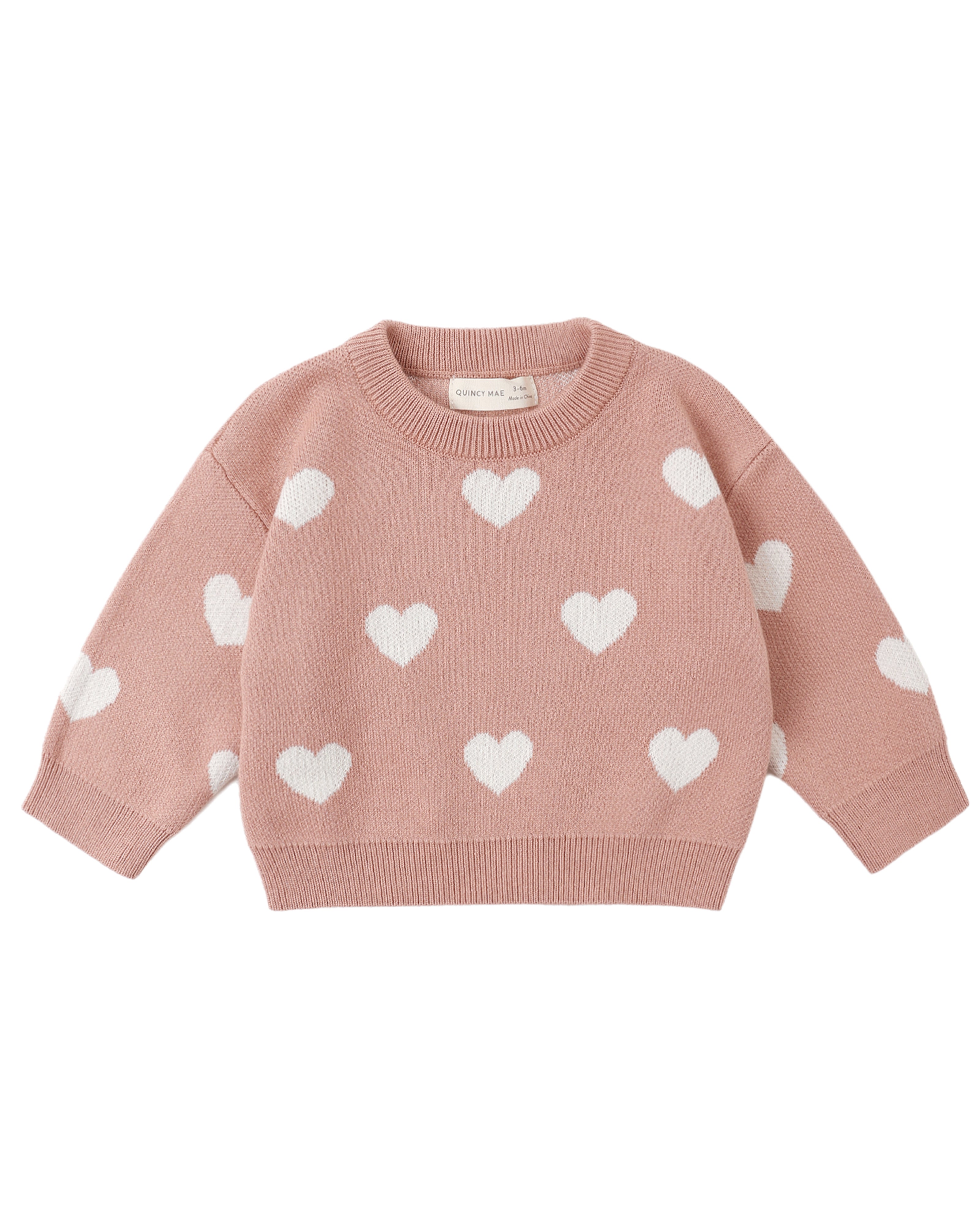 Pink Heart Knit Sweater