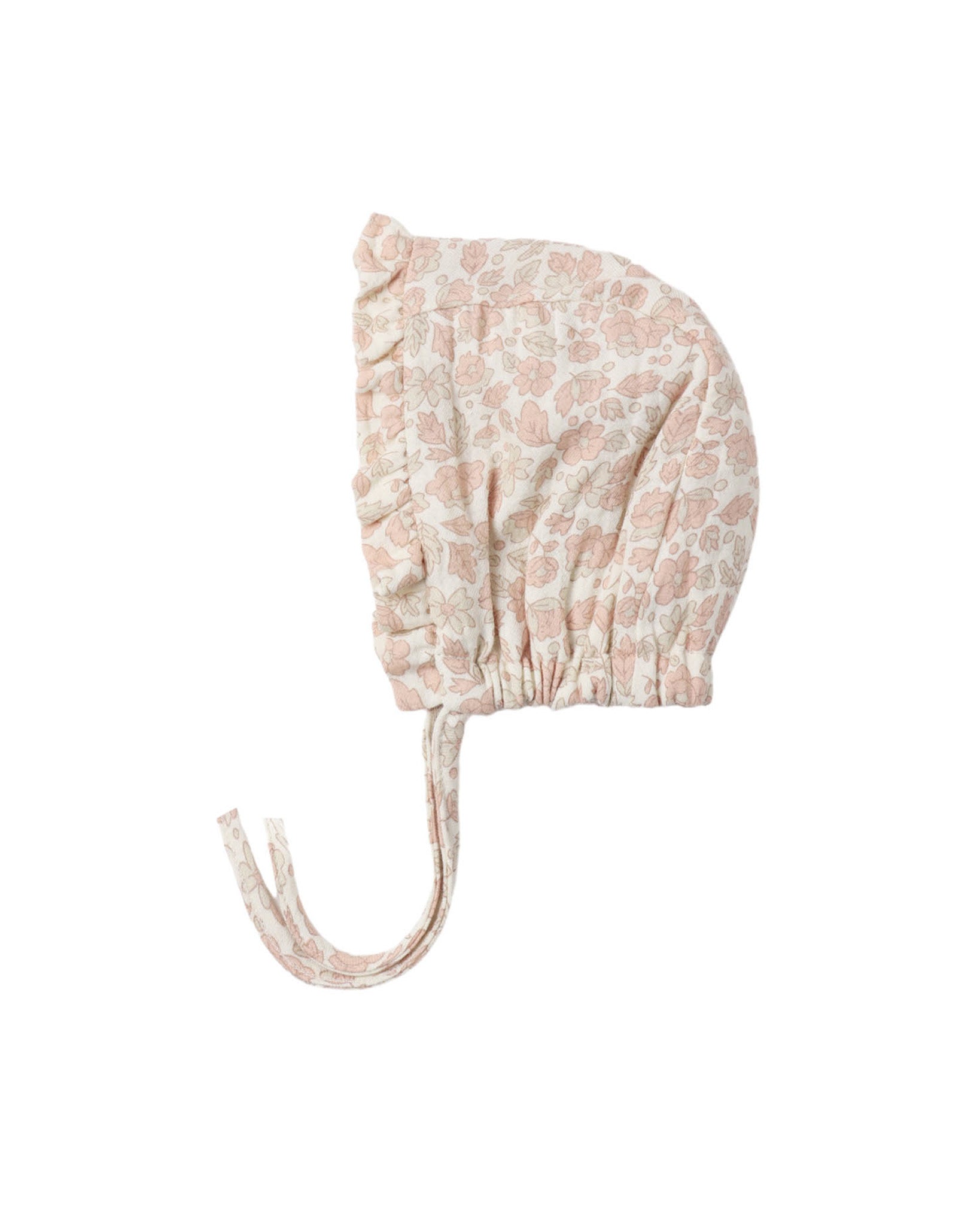 Pink Blossom Woven Ruffle Bonnet