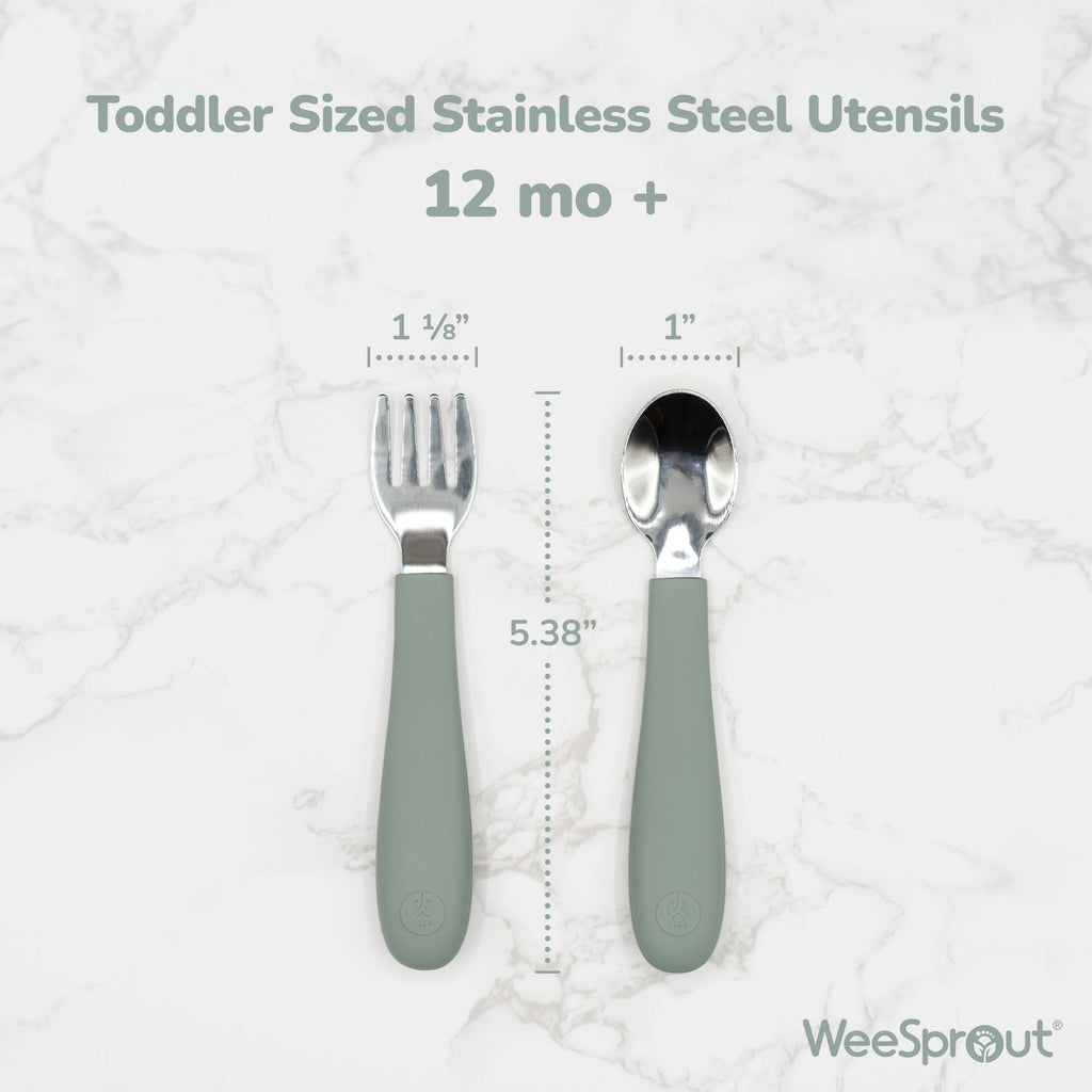 Stainless Steel Toddler Utensils - Confetti