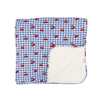 Vintage Cherries Ribbed Toddler Blanket
