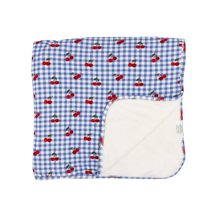 Vintage Cherries Ribbed Toddler Blanket
