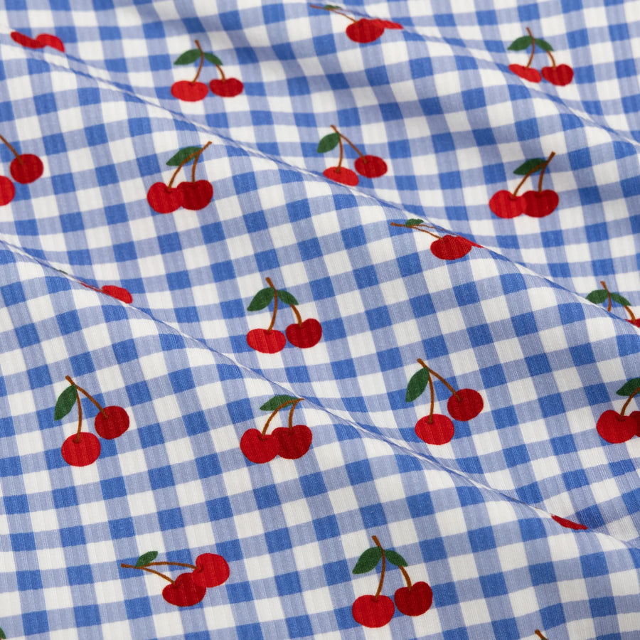 Vintage Cherries Ribbed Toddler Blanket