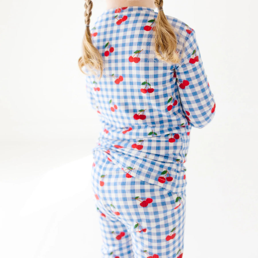 Vintage Cherries Ribbed Two-Piece Set