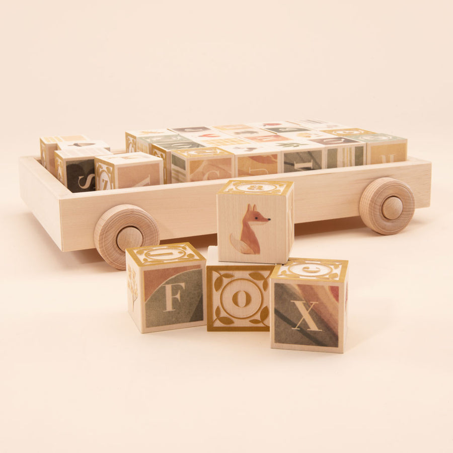 Watercolor ABC Blocks with Wagon