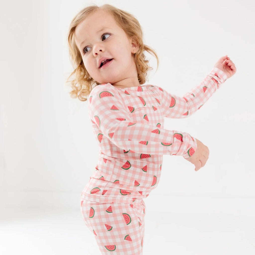 Watermelon Pink Gingham Two-Piece Set